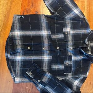 Kids Plaid Shirt - Black and Blue
